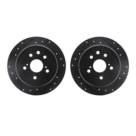 Rotors-Drilled And Slotted-Black, Zinc Plated Black, Zinc Coated, 8002-75028